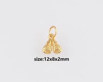 24K Gold Filled Peanut Pendant,Dainty Peanut Charm Earrings Necklace for DIY Jewelry Making Supply