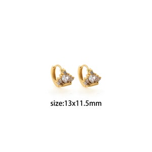18K Gold Filled Crown Hoops,CZ Crown Earrings,Dainty Hoop Earrings,Jewelry Making