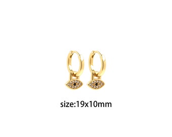 18K Gold Filled Evil Eye Earrings,Gold Hoops,Dainty Evil Eye Hoops,Dainty Earrings,Gold Hoops