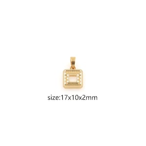 18K Gold Filled Quadrat Anhänger, zierliche quadratische Charm Ohrringe Halskette für die DIY Schmuckherstellung Versorgung