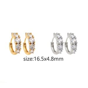 18K Gold gefüllte CZ Creolen,Gold Creolen,Zierliche Creolen Huggie,Gold Huggies Creolen,Minimalistische Ohrringe