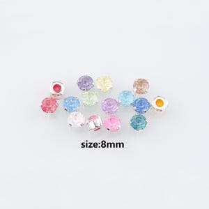 84pcs Multiple Colors Available Round Crystal,Sew-On Rhinestone Crystals with Prong Settings,DIY Clothing Making Supply