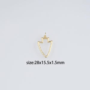 18K Gold Filled Arrow Pendant,Dainty Arrow Charm Earrings Necklace for DIY Jewelry Making Supply
