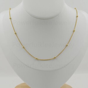 18K guldfyllt kulkedja, tunn länkkedja, kultunt halsband, minimalistiskt halsband, present till henne