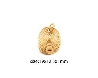 18K Gold Filled Fingerabdruck Anhänger, zierliche Fingerabdruck Charm Ohrringe Halskette für die DIY Schmuckherstellung