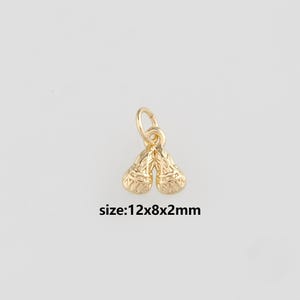 18K Gold Filled Peanut Pendant,Dainty Peanut Charm Earrings Necklace for DIY Jewelry Making Supply