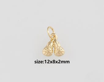 18K Gold Filled Peanut Pendant,Dainty Peanut Charm Earrings Necklace for DIY Jewelry Making Supply