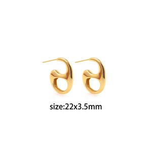 18K Gold Filled Geometric Stud Earrings,Dainty Earrings,Round Huggie Hoops,Minimalist Earrings