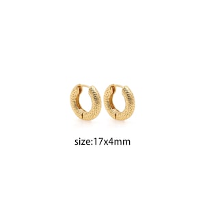 18K Gold Filled Thick Hoop Earrings,Dainty Earrings,Gold Earrings,Minimalist Earrings,Everyday Earrings