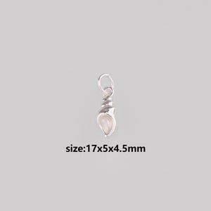 Silver Conch Shell Pendant,Ocean Shell Charm Earrings Necklace for DIY Jewelry Making Supply