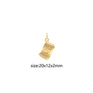 18K Gold Filled Money Pendant,Dainty Dollar Sign Charm Earrings Necklace for DIY Jewelry Making Supply