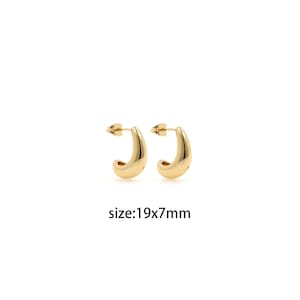 18K ゴールドフィルド ウォータードロップ フープ イヤリング、上品なイヤリング、普段使いのイヤリング、ミニマリスト イヤリング