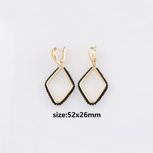 18K Gold Filled Beaded Hoop Earrings,Dainty Rhombus Earrings,Everyday Earrings,Minimalist Earrings