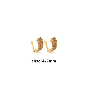 18K Gold Filled Ear Clip,CZ Cartilage Earrings,Minimalist Earrings,Gift for Her