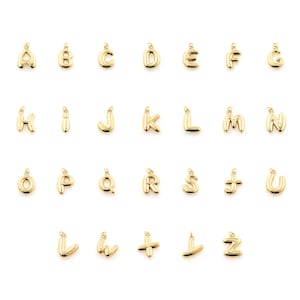 Colgante inicial chapado en oro de 18 quilates, delicados pendientes y collar con dije de letra para hacer joyas DIY.