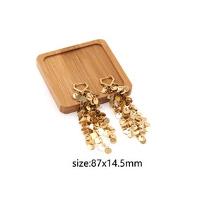 18K Gold Filled Disc Tassel Earrings,Tassel Earrings,Everyday Earrings,Minimalist Earrings