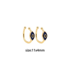 18K Gold Filled Evil Eye Hoop Earrings,Everyday Earrings,Dainty Earrings,Enamel Eearrings,Cartilage Ear Clip
