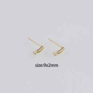 18K Gold Filled CZ Stud Earrings,Dainty Earrings,Everyday Earrings,Minimalist Earrings,DIY Jewelry Making Supply