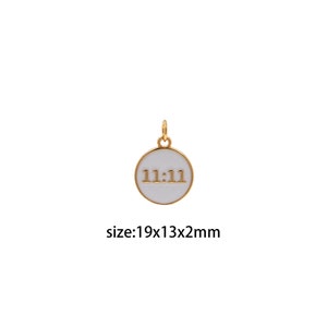 18 kt gold filled hanger met nummer, emaille 11:11 bedel oorbellen ketting voor het maken van sieraden!