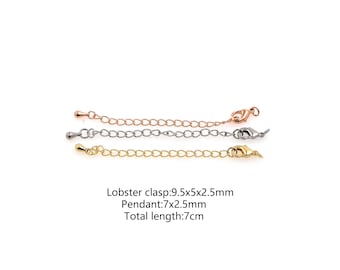 5 stücke 18K Gold Füllte Verlängerungskette für Halskette Armband Versorgung Komponente Erkenntnisse Verlängerungskarabiner Verschlüsse mit Gold Verlängerungskette