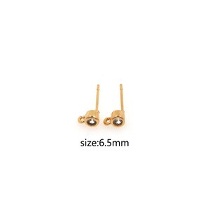 18K Gold Filled CZ Round Stud Earrings,Everyday Earrings,Minimalist Earrings,Dainty Earrings