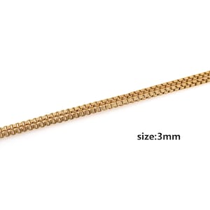 18K Gold Filled Box Link Necklace,Box Chain,Minimalist Necklace for DIY Jewelry Making Supply