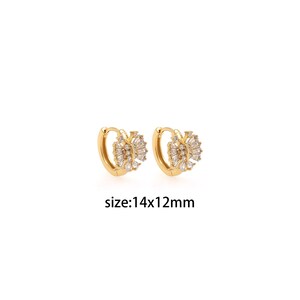 18K Gold Filled Butterfly Hoop Earrings,Dainty Insect Earrings,Minimalist Earrings,Gold Hoop Earrings,Huggie Earrings