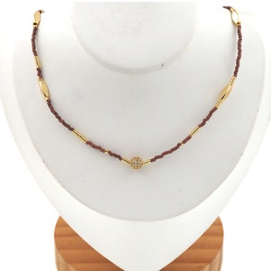 18K Gold Filled Round Necklace,Minimalist Necklace,Beaded Necklace,Adjustable Necklace,Gift for Her