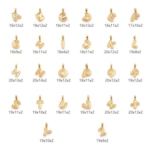 Pendentif initial rempli d&#39;or 18 carats, collier délicat de boucles d&#39;oreilles à breloques en forme de lettre pour la fabrication de bijoux à bricoler soi-même