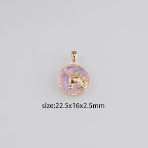 18K Gold Filled Unicorn Pendant,Animal Charm,Enamel Unicorn Earrings Necklace for DIY Jewelry Making Supply