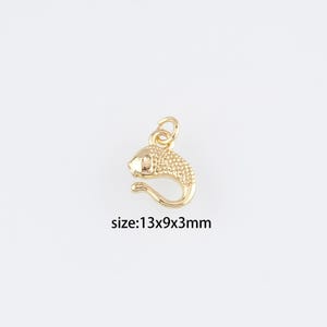Pendentif poisson rempli d'or 18 carats, collier délicat de boucles d'oreilles à breloques en forme de poisson pour la fabrication de bijoux à monter soi-même