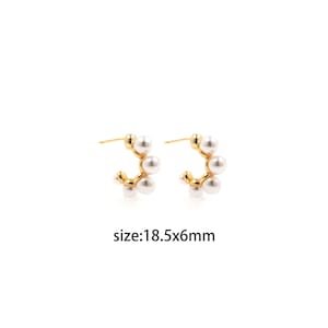 18K Gold Filled Pearl Stud Earrings,Round Hoop Earrings,Minimalist Earrings,Everyday Earrings,Dainty Eearrings