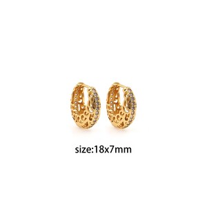 18K Gold Filled Round Earrings,CZ Hoop Earrings,Everyday Earrings,Handmade Earrings