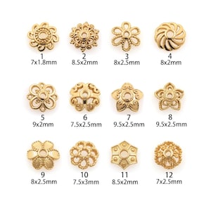 20Pcs 18K Gold Filled Flower Bead Caps,Dainty Flower Caps,DIY Jewelry Making Supply