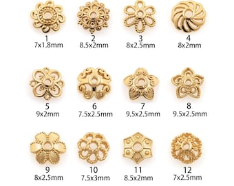 20Pcs 18K Gold Filled Flower Bead Caps,Dainty Flower Caps,DIY Jewelry Making Supply
