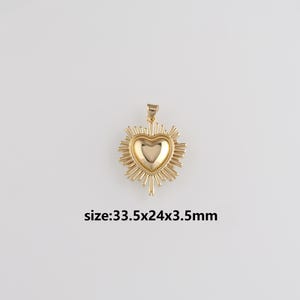 18K Gold Filled Heart Pendant,Dainty Heart Charm Earrings Necklace for DIY Jewelry Making Supply