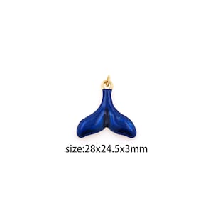 18K Gold Filled Whale Tail Anhänger, Emaille Mermaid Tail Charm Ohrringe Halskette für DIY Schmuckherstellung Versorgung