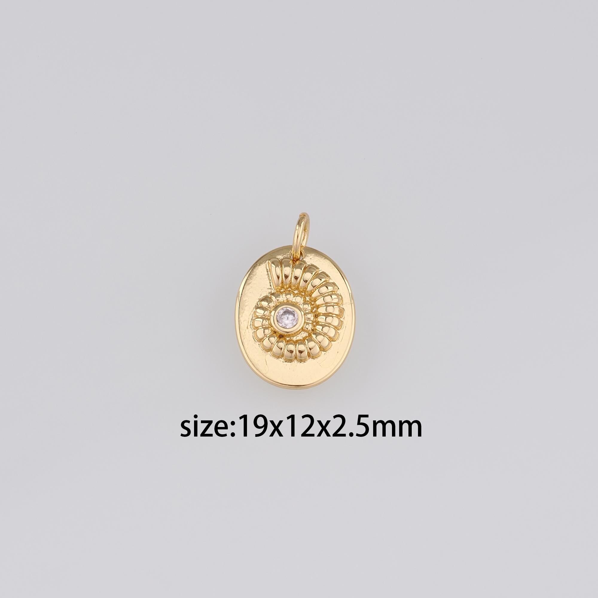 18K Gold Filled Conch Shell Pendant,Dainty Conch Shell Charm Earrings Necklace for DIY Jewelry Making Supply
