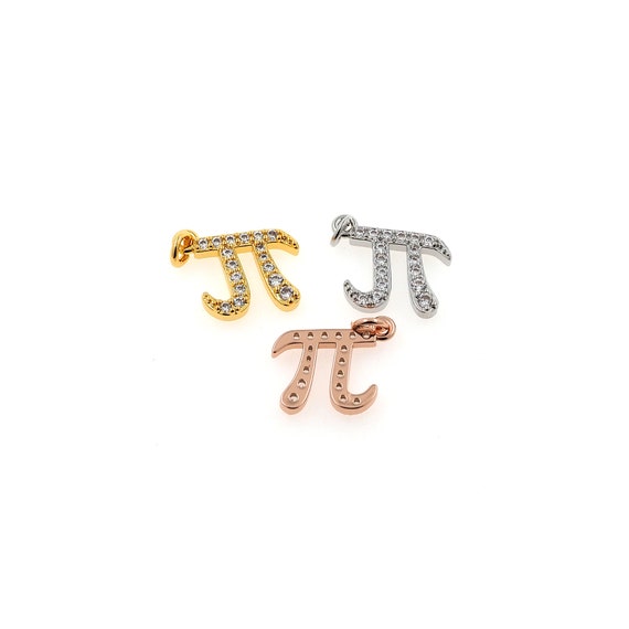 TEAMER Delicati orecchini simbolo PI Leggero ciondolo simbolo matematico PI Ciondolo in acciaio inossidabile Matematica Fisica Scienza STEM Gioielli per donna Uomo (Argento