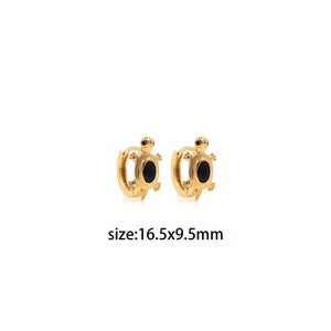 Créoles tortue CZ en or 18 carats, créoles animaux Huggie, créoles Huggies en or