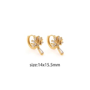 18K Gold Filled Flower Stud Earrings,Flower Earrings,Everyday Hoops,Minimalist Earrings