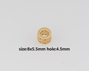 24K Gold Filled Cylinder Spacer Beads,Barrel Spacer Beads,DIY Jewelry Making Supply