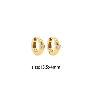 18K Gold Filled CZ Round Earrings,Dainty Hoop Earrings,Everyday Earrings,Handmade Earrings