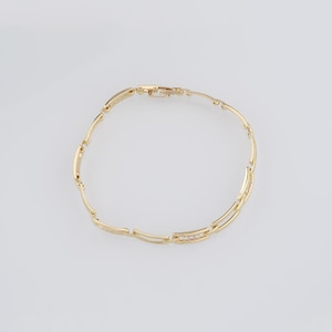 18K Gold Filled Paper Clip Link Chain Bracelet-Gold Chain Bracelet-CZ Chain Bracelet-Gift for Her