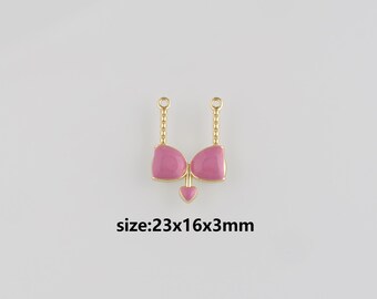 18K Gold Filled Bikini Pendant,Enamel Bikini Charm Necklace for DIY Jewelry Making Supply