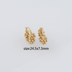 18K Gold Filled Round Earrings,Dainty Ball Hoop Earrings,Everyday Earrings,Handmade Earrings