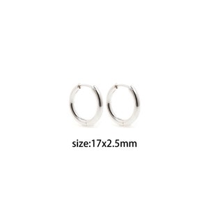 18K Gold Filled Silver Round Hoop Earrings,Dainty Hoop Earrings,Everyday Earrings,Handmade Earrings