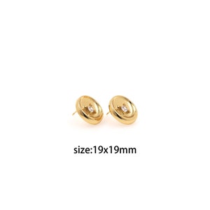 18K Gold Filled Round Stud Earrings,Dainty Earrings,Everyday Earrings,Handmade Earrings