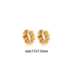 18K Gold Filled Irregular Hoop Earrings,Dainty Hoops,Round Huggie Hoops,Minimalist Earrings