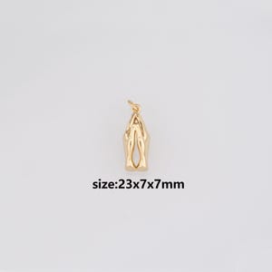 18K Gold Filled Hand Pendant,Gold Gesture Charm Earrings Necklace for DIY Jewelry Making Supply